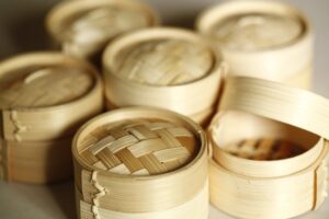 Bambusowe koszyki do gotowania na parze