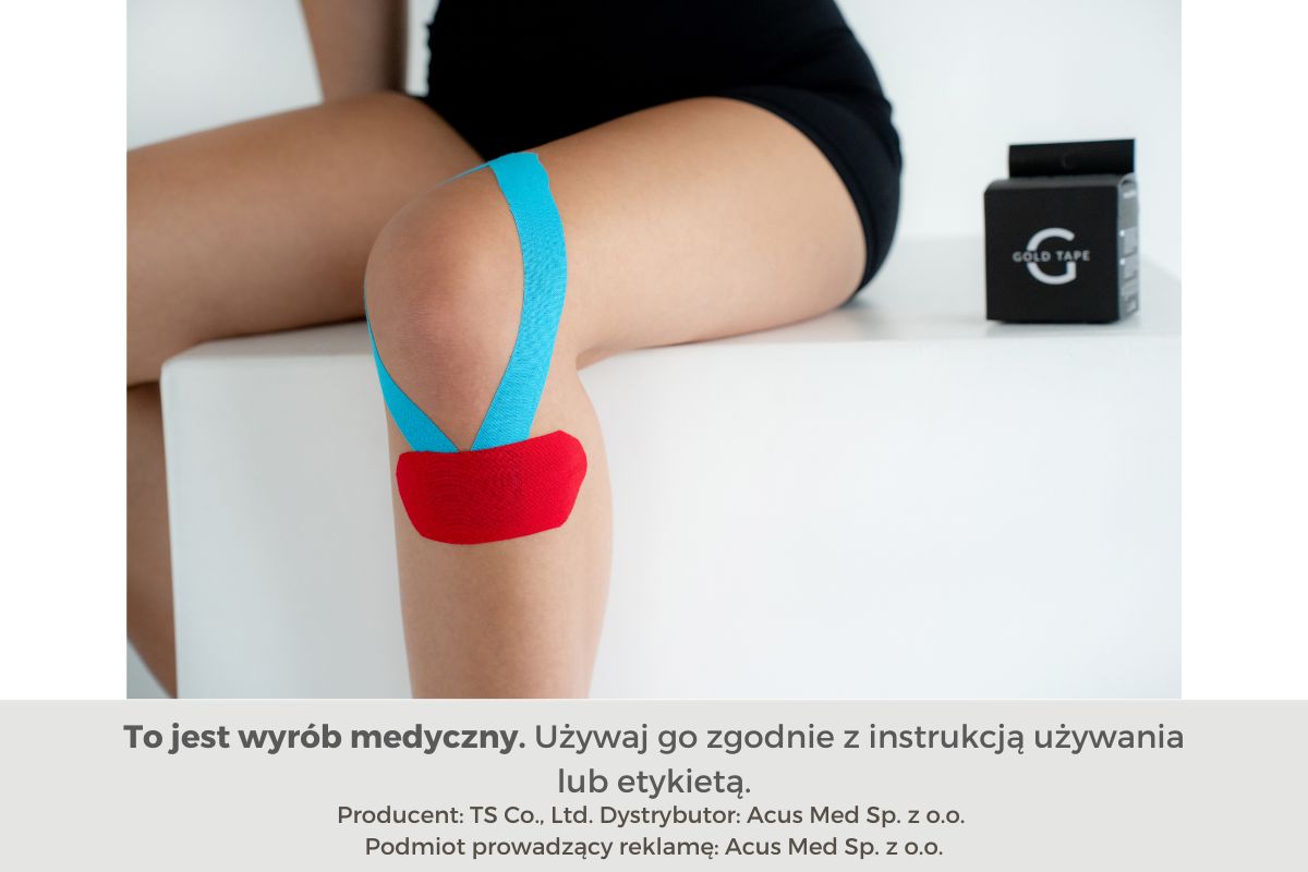 Taping kolana - aplikacja Gold Tape 