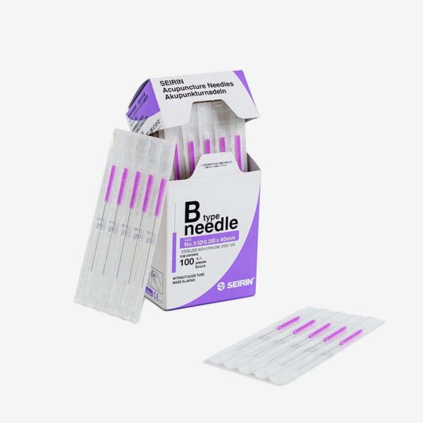 Igły do akupunktury SEIRIN B-TYPE z plastikowym uchwytem bez prowadnicy 100 szt.
