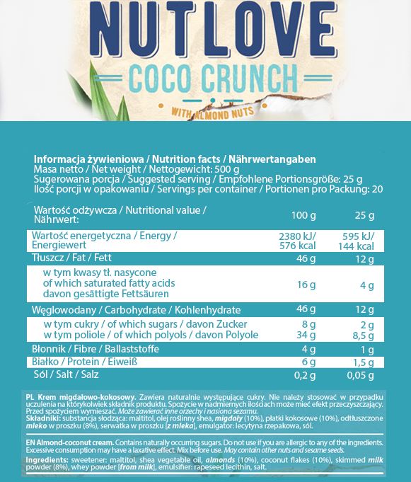 Nutlove Coco Crunch skład