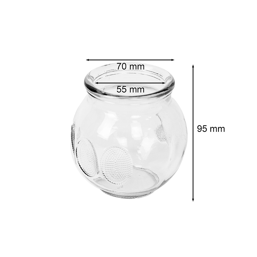 Bańka szklana 55 mm - wymiary