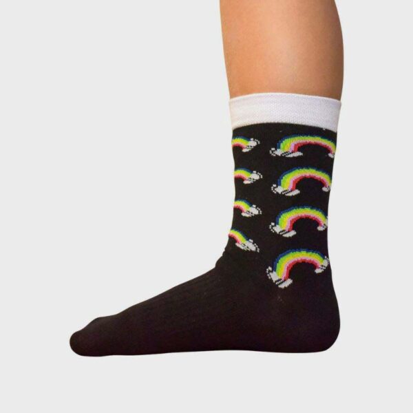 Skarpetki na płaskostopie SupiSocks - dziecięce - czarne tęcze