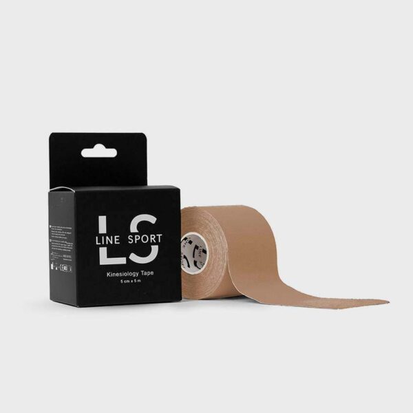 Line Sport Tape 5x5 - rozwinięta rolka - beżowe