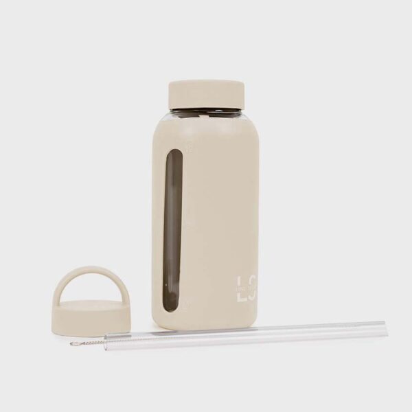 szklana butelka na wodę beżowa Line Sport