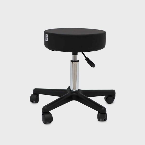 Taboret obrotowy na kółkach Leto Akito - czarny